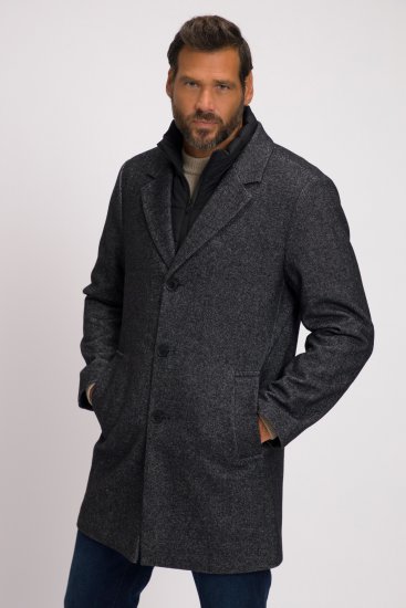 JP1880 Coat Wool Blend Quilted Insert Black - Jakne - Muške Jakne Veliki Brojevi