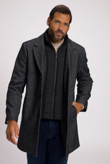JP1880 Coat Wool Blend Quilted Insert Black - Jakne - Muške Jakne Veliki Brojevi