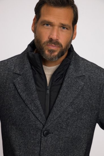 JP1880 Coat Wool Blend Quilted Insert Black - Jakne - Muške Jakne Veliki Brojevi