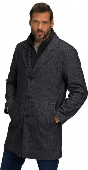JP1880 Coat Wool Blend Quilted Insert Black - Jakne - Muške Jakne Veliki Brojevi