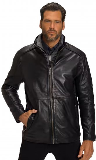 JP1880 Jacket Nappa Lamb Leather Black - Jakne - Muške Jakne Veliki Brojevi
