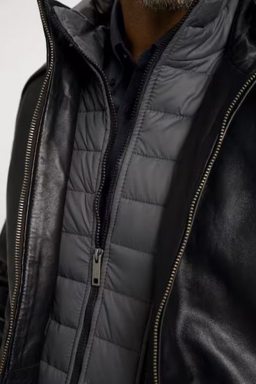JP1880 Jacket Nappa Lamb Leather Black - Jakne - Muške Jakne Veliki Brojevi