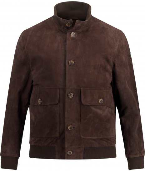JP1880 Leather Jacket Goat Suede Espresso Brown - Jakne - Muške Jakne Veliki Brojevi