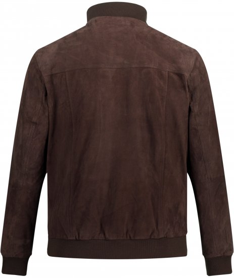 JP1880 Leather Jacket Goat Suede Espresso Brown - Jakne - Muške Jakne Veliki Brojevi