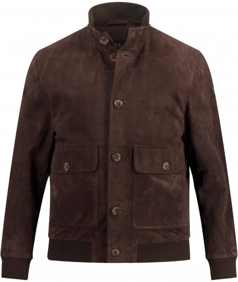 JP1880 Leather Jacket Goat Suede Espresso Brown - Jakne - Muške Jakne Veliki Brojevi