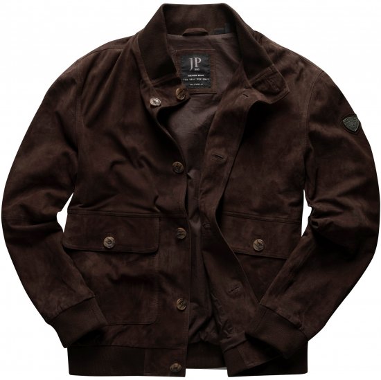 JP1880 Leather Jacket Goat Suede Espresso Brown - Jakne - Muške Jakne Veliki Brojevi