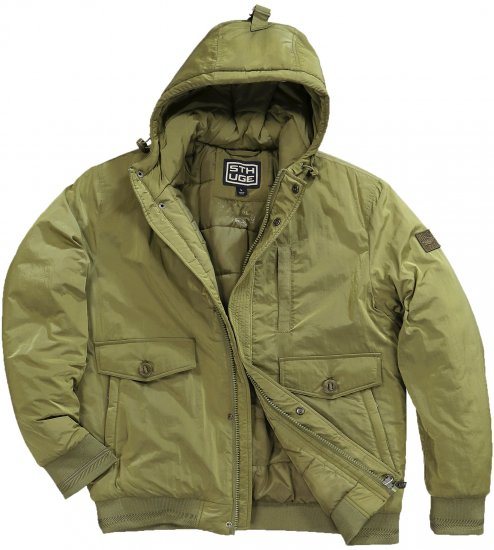 STHUGE Bomber Jacket With Hood Green - Jakne - Muške Jakne Veliki Brojevi