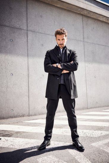 JP1880 Coat Wool Blend Quilted Black - Jakne - Muške Jakne Veliki Brojevi