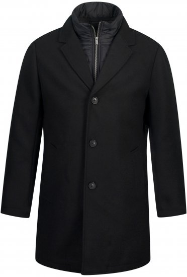 JP1880 Coat Wool Blend Quilted Black - Jakne - Muške Jakne Veliki Brojevi