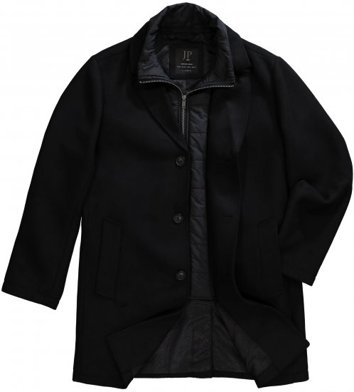 JP1880 Coat Wool Blend Quilted Black - Jakne - Muške Jakne Veliki Brojevi