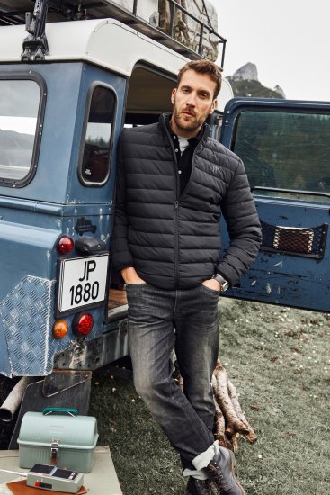 JP1880 Jacket Quilted Stand-up Collar Black - Jakne - Muške Jakne Veliki Brojevi