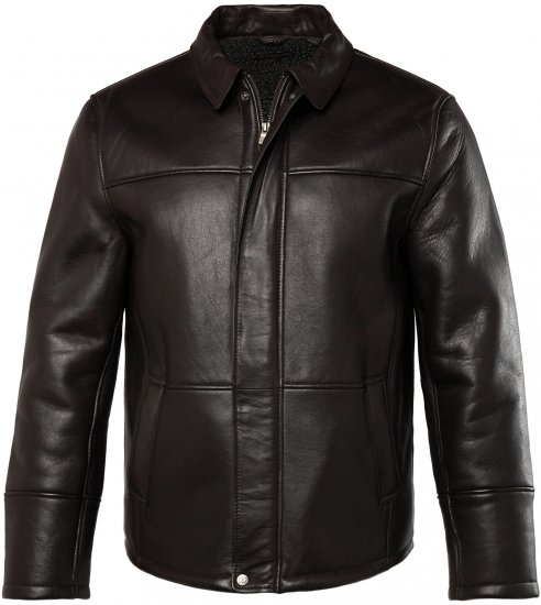 JP1880 Leather Jacket Soft Lamb Nappa Dark Brown - Jakne - Muške Jakne Veliki Brojevi