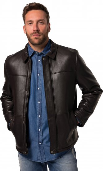 JP1880 Leather Jacket Soft Lamb Nappa Dark Brown - Jakne - Muške Jakne Veliki Brojevi