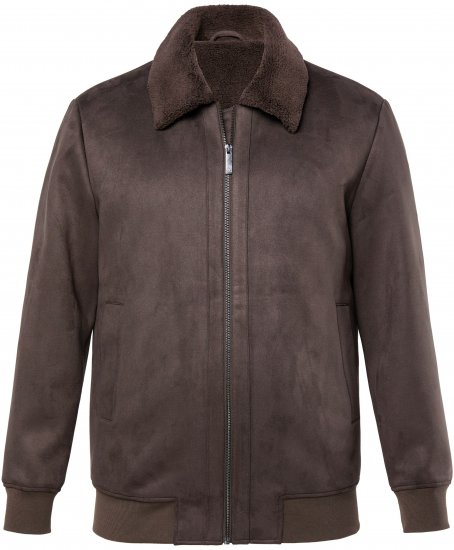JP1880 Bomber Jacket Faux Leather Dark Brown - Jakne - Muške Jakne Veliki Brojevi