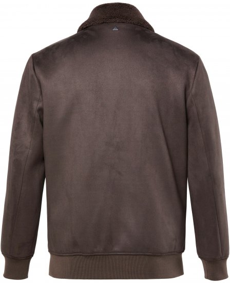 JP1880 Bomber Jacket Faux Leather Dark Brown - Jakne - Muške Jakne Veliki Brojevi