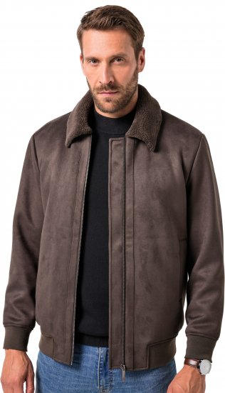JP1880 Bomber Jacket Faux Leather Dark Brown - Jakne - Muške Jakne Veliki Brojevi