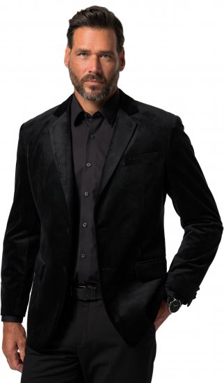 JP1880 Jacket Velvet Business Smoking Black - Odijela - Muška Odijela Veliki Brojevi