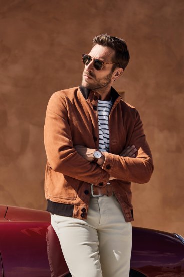 JP1880 Jacket Leather Lamb Nappa Brown - Jakne - Muške Jakne Veliki Brojevi