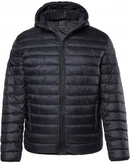 JAY-PI Lightly Quilted Jacket with a Hoodie Black - Jakne - Muške Jakne Veliki Brojevi