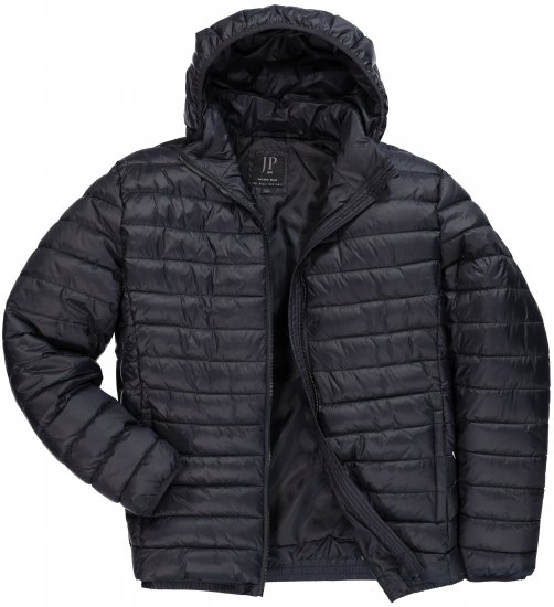 JAY-PI Lightly Quilted Jacket with a Hoodie Black - Jakne - Muške Jakne Veliki Brojevi