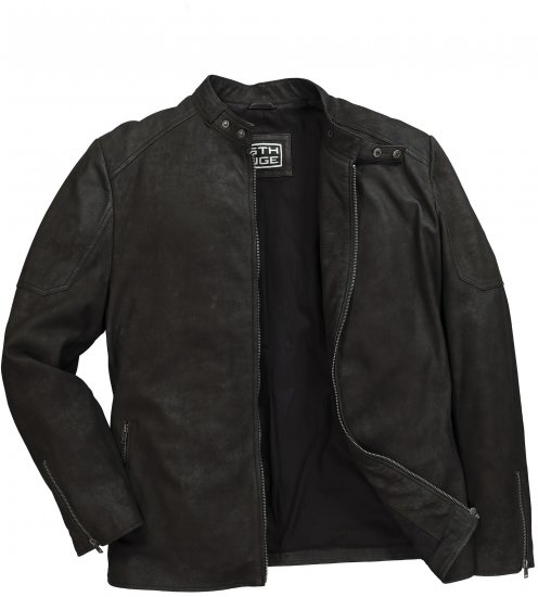 STHUGE Leather Biker Jacket Lamb Nappa Leather Black - Jakne - Muške Jakne Veliki Brojevi