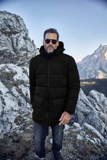 JP1880 Quilted Parka with Multiple Pockets Black - Jakne - Muške Jakne Veliki Brojevi