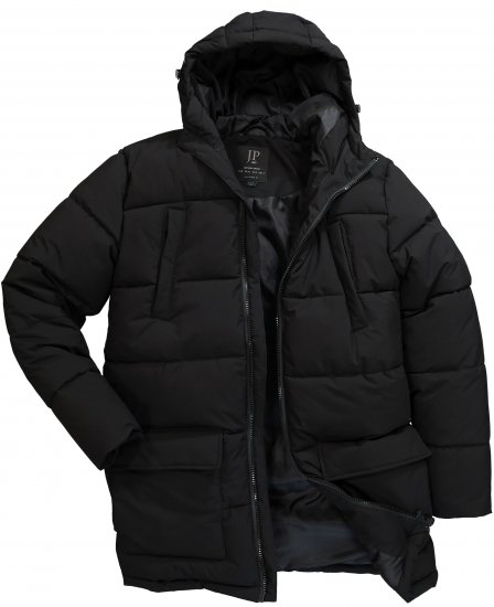 JP1880 Quilted Parka with Multiple Pockets Black - Jakne - Muške Jakne Veliki Brojevi