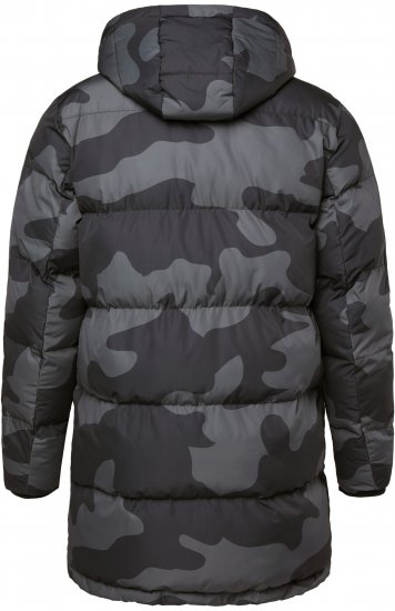 JP1880 Quilted Parka with Camouflage Drawstring Waist Black - Jakne - Muške Jakne Veliki Brojevi