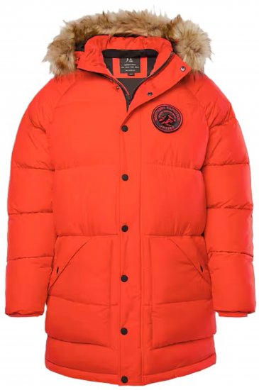 JP1880 Parka Quilted Faux Fur Hood Red - Jakne - Muške Jakne Veliki Brojevi