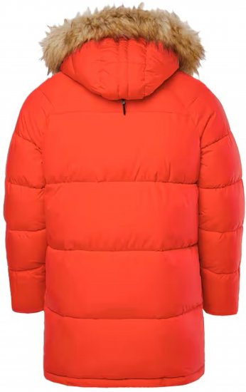JP1880 Parka Quilted Faux Fur Hood Red - Jakne - Muške Jakne Veliki Brojevi