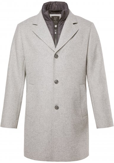 JP1880 Wool Blend Coat with Nylon Insert Grey - Jakne - Muške Jakne Veliki Brojevi