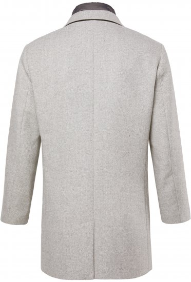 JP1880 Wool Blend Coat with Nylon Insert Grey - Jakne - Muške Jakne Veliki Brojevi