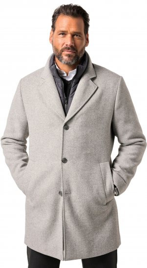 JP1880 Wool Blend Coat with Nylon Insert Grey - Jakne - Muške Jakne Veliki Brojevi