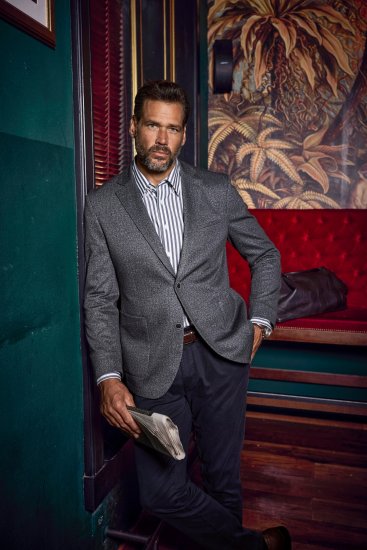 JP1880 Jacket Business Donegal Graphite Grey - Jakne - Muške Jakne Veliki Brojevi