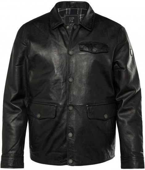 JP1880 Leather Jacket Finest Lamb Nappa Black - Jakne - Muške Jakne Veliki Brojevi