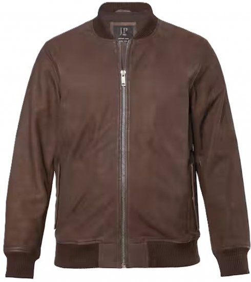 JP1880 Jacket Buffed Nubuck Lamb Leather Brown - Jakne - Muške Jakne Veliki Brojevi