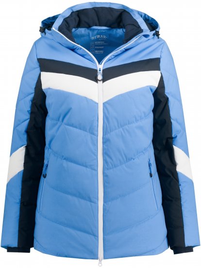 Ulla Popken HYPRAR Chevron Stripe Triple Function Quilted Fully Lined Ski Jacket Pastel Petrol - Jakne - 