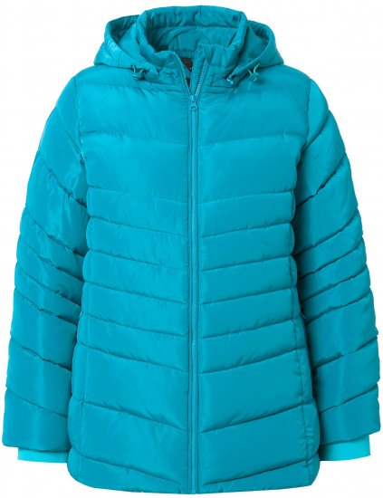 Ulla Popken Quilted Water Repellent Jacket Turquoise - Jakne - 