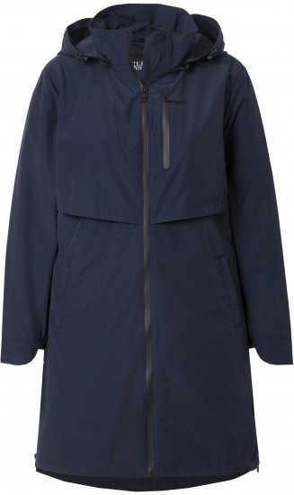 Ulla Popken Hooded with Zippered Pockets and Zippered Side Slits Jacket Navy - Jakne - 