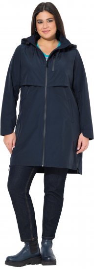 Ulla Popken Hooded with Zippered Pockets and Zippered Side Slits Jacket Navy - Jakne - 