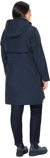 Ulla Popken Hooded with Zippered Pockets and Zippered Side Slits Jacket Navy - Jakne - 