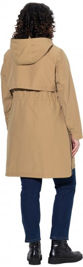 Ulla Popken Hooded with Zippered Pockets and Zippered Side Slits Jacket Mocha - Jakne - 