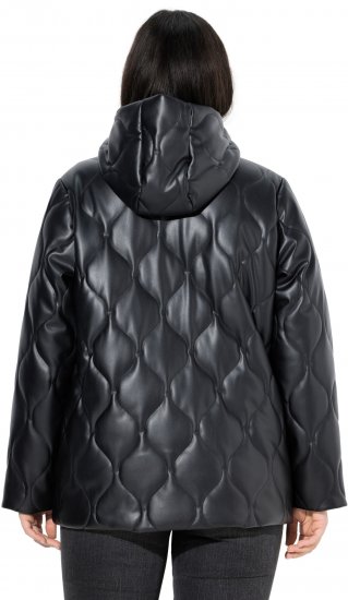 Ulla Popken Faux Leather Quilted Jacket Black - Jakne - 