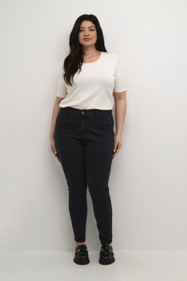 Kaffe Curve Laurina Traperice Isprani crni traper - Traperice & Hlače u Velikim Veličinama – Plus Size - 