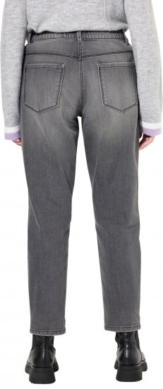 Ulla Popken Distressed Stretch Fit Boyfriend Jeans Dark Denim Blue - Traperice & Hlače u Velikim Veličinama – Plus Size - 