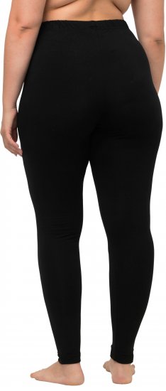 Ulla Popken Basic Stretch Knit Ankle Length Leggings Black - Traperice & Hlače u Velikim Veličinama – Plus Size - 