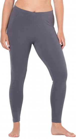 Ulla Popken Basic Stretch Knit Ankle Length Leggings Dark Grey - Traperice & Hlače u Velikim Veličinama – Plus Size - 
