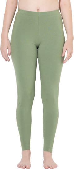 Ulla Popken Basic Stretch Knit Ankle Length Leggings Olive - Traperice & Hlače u Velikim Veličinama – Plus Size - 