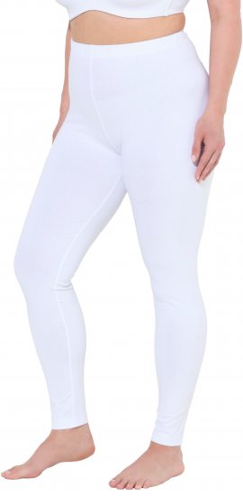 Ulla Popken Basic Stretch Knit Ankle Length Leggings Snow White - Traperice & Hlače u Velikim Veličinama – Plus Size - 