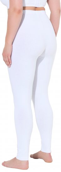 Ulla Popken Basic Stretch Knit Ankle Length Leggings Snow White - Traperice & Hlače u Velikim Veličinama – Plus Size - 